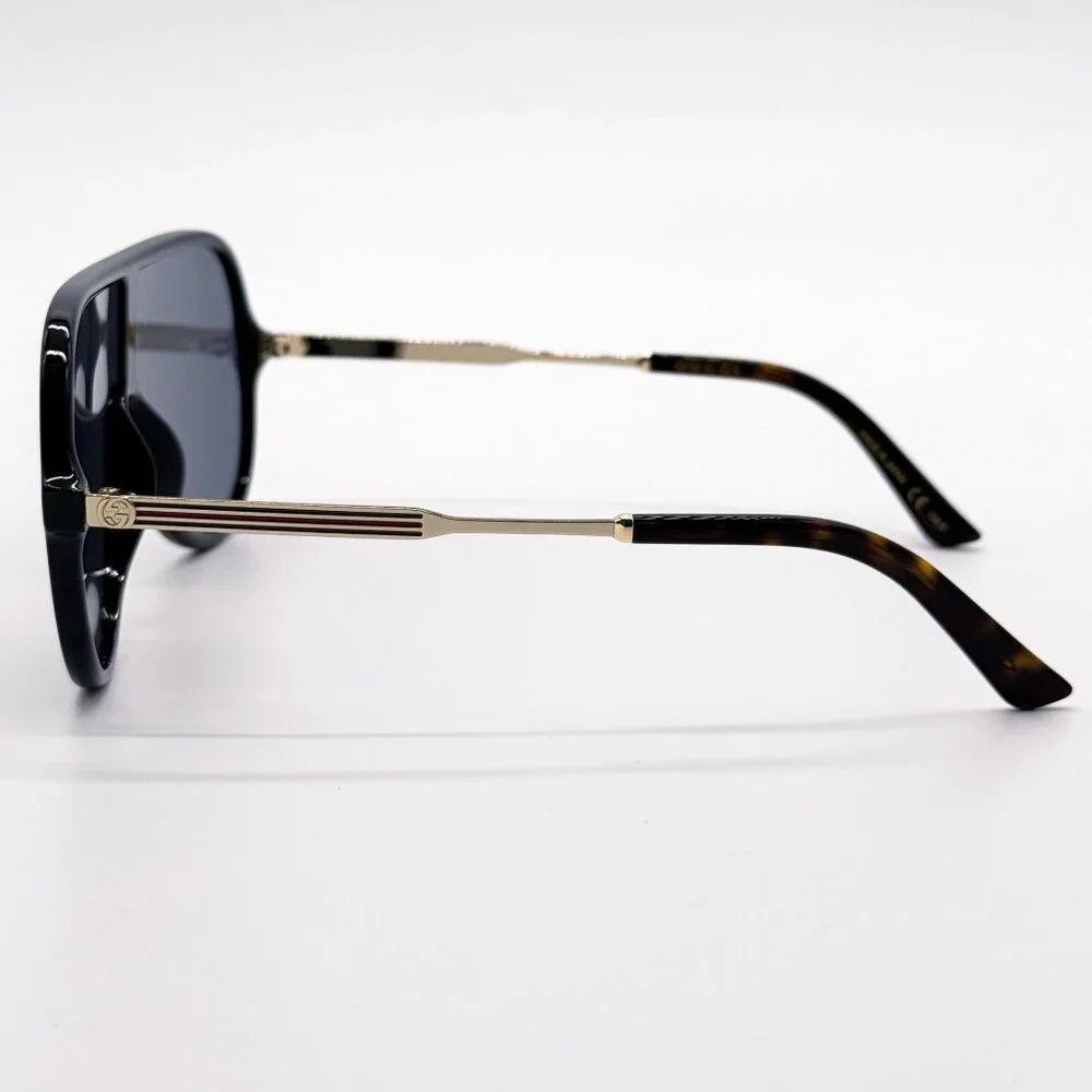 NEW GUCCI GG0199S 001 SUNGLASSES MEN BLACK/GRAY EYEWEAR